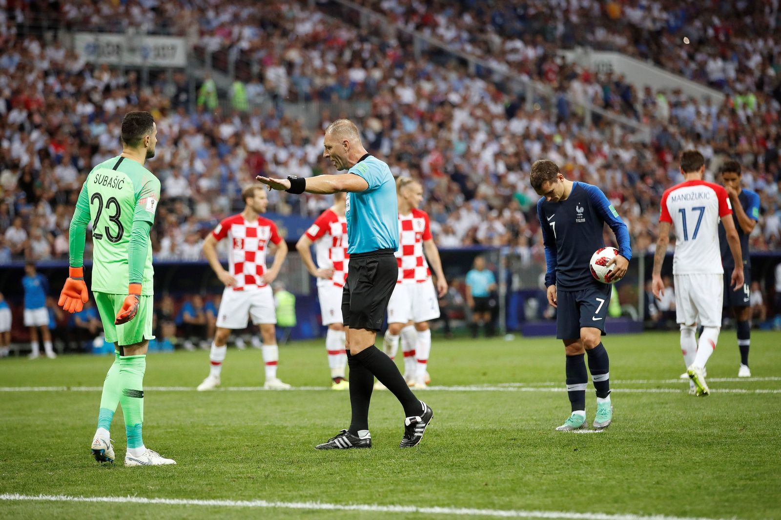 El Francia-Croacia de la final del Mundial de Rusia, en imágenes