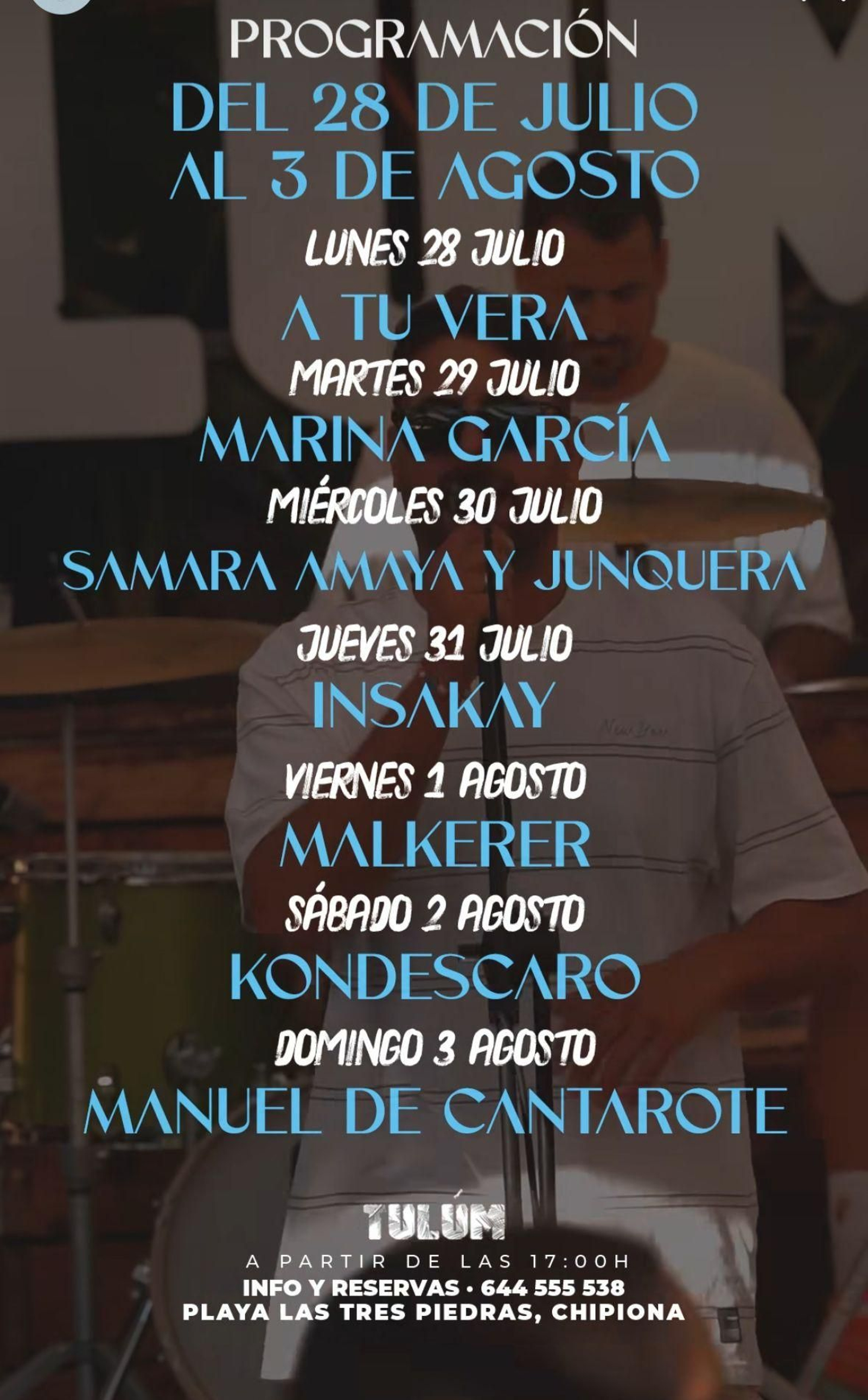 A tu Vera, Marina García, Samara Amaya y Junquera, Insakay, Malkerer, Kondescaro y Manuel de Cantarote, en Tulúm. Chipiona..jpeg