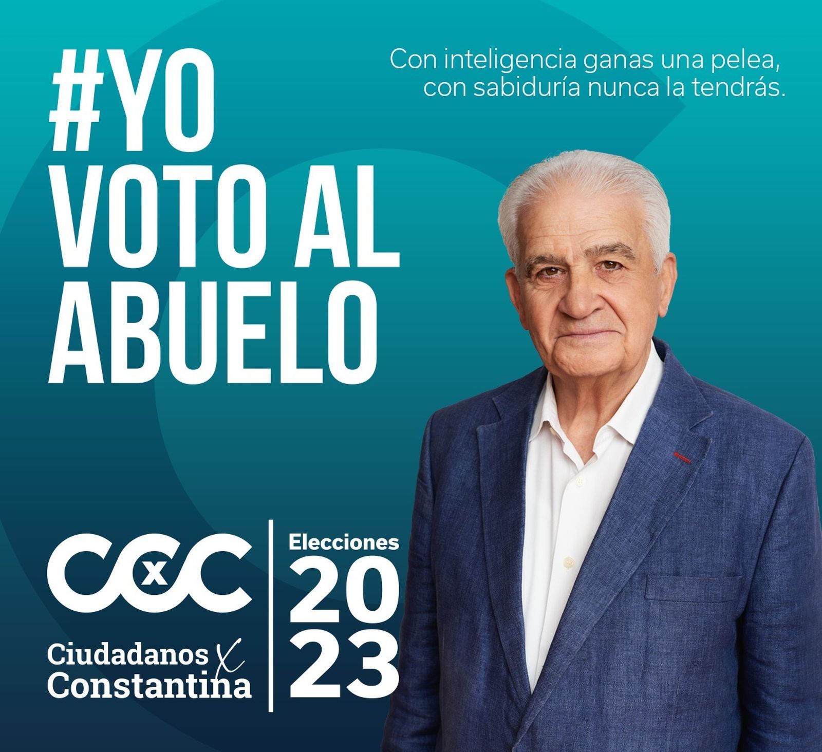 El lema con el que Ciudadanos x Constantina busca el voto de su candidato, Manuel Álvarez.