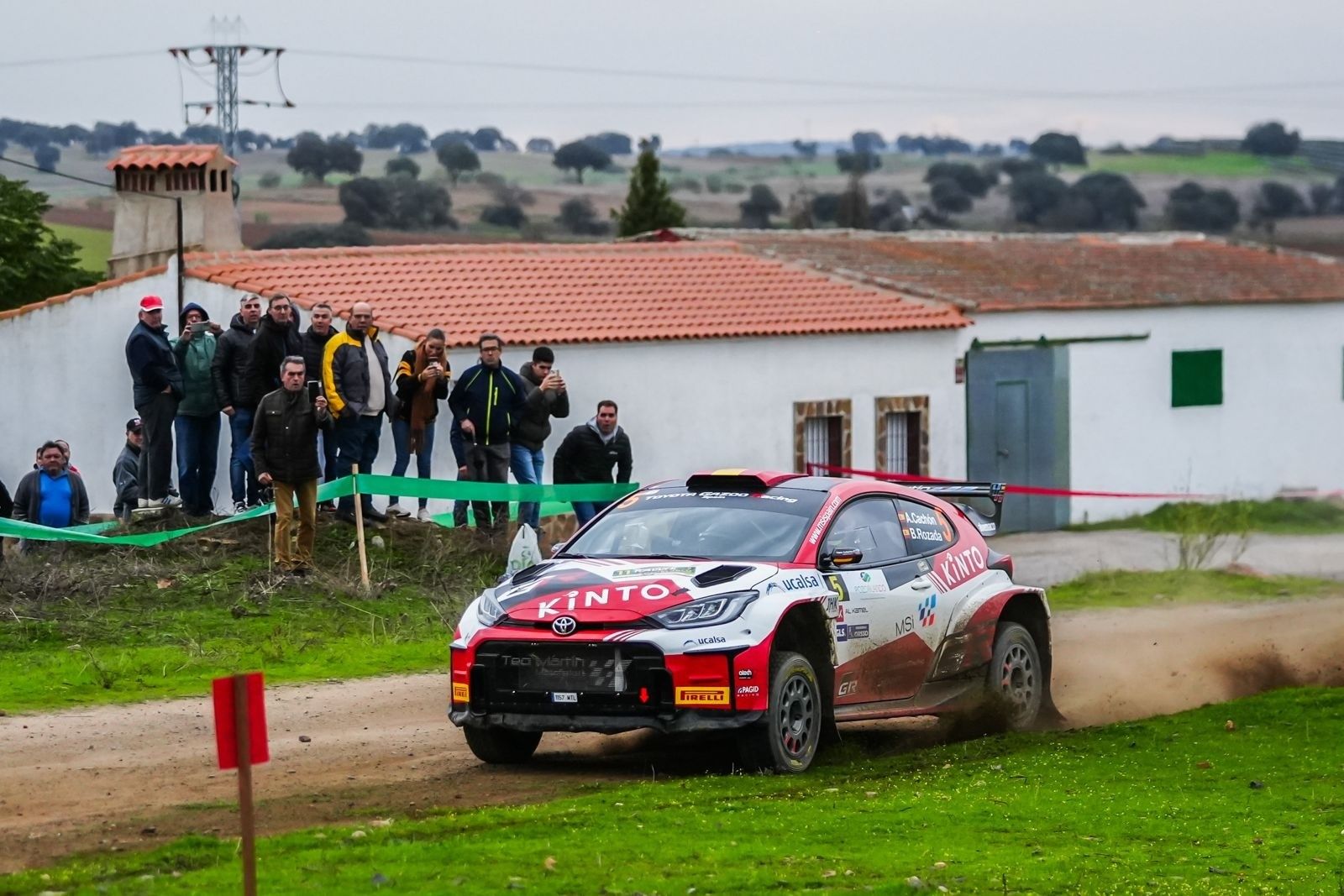 Alejandro Cachón, durante un tramo del Rallye de Pozoblanco 2024.