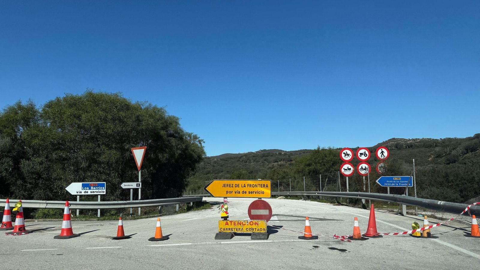 El desvío hacia la zona del Puente de Hierro.