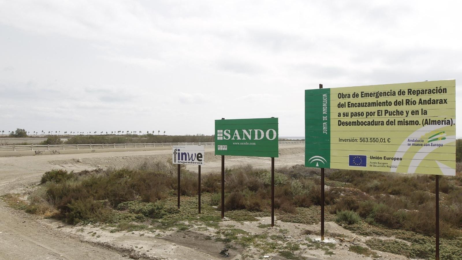 Cartel de las obras de emergencia