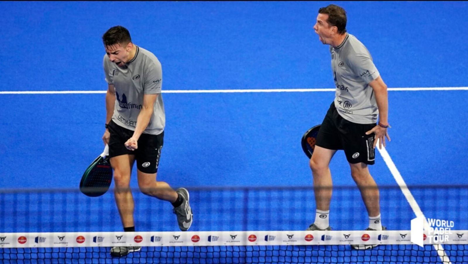 Paquito Navarro y Di Nenno celebra con rabia uno de los puntos.