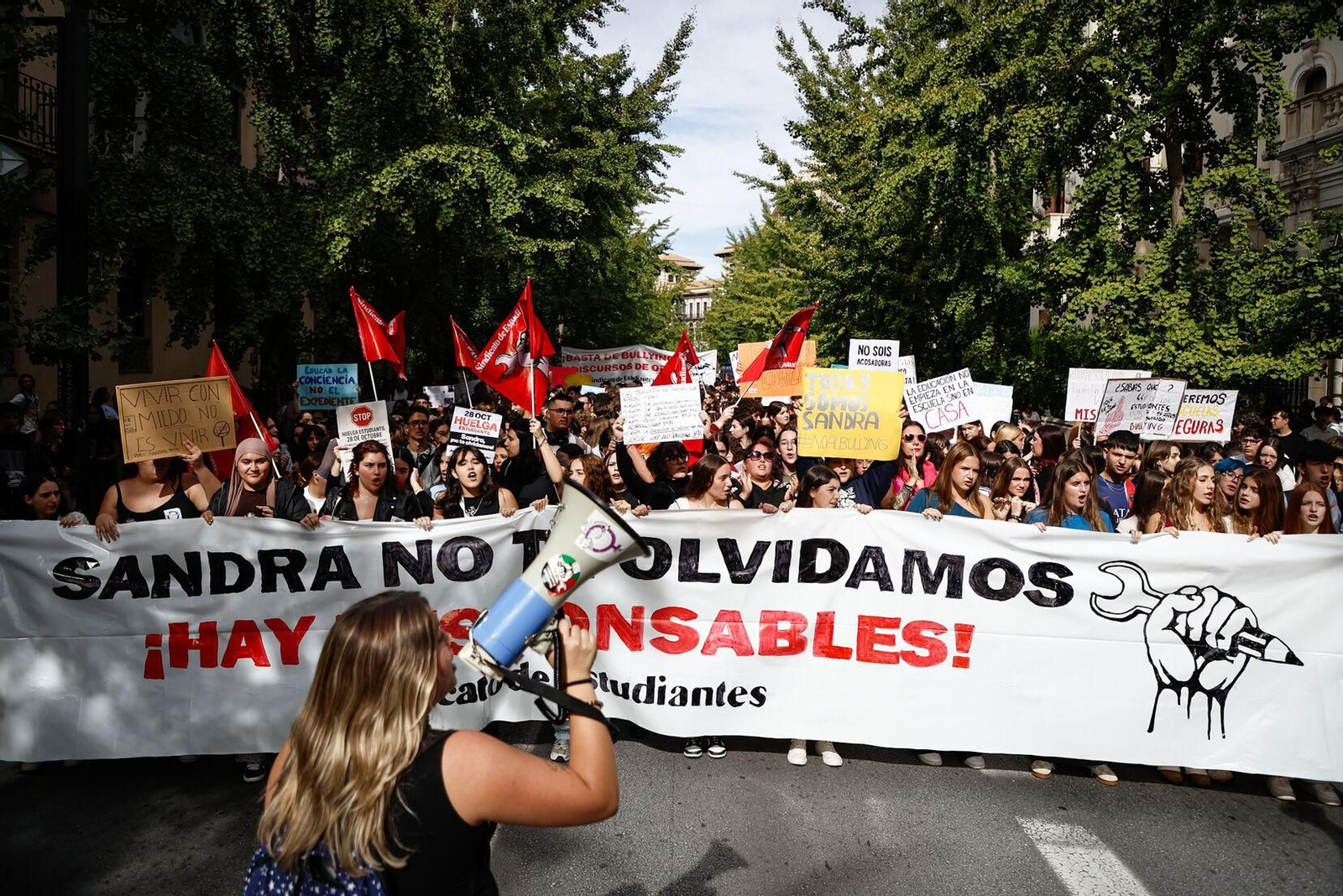 Unas 3.000 personas se manifiestan contra el acoso escolar en Granada: las imágenes