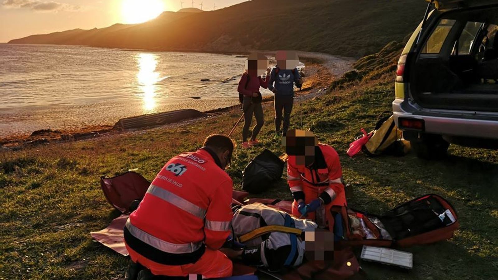 Un momento del rescate.