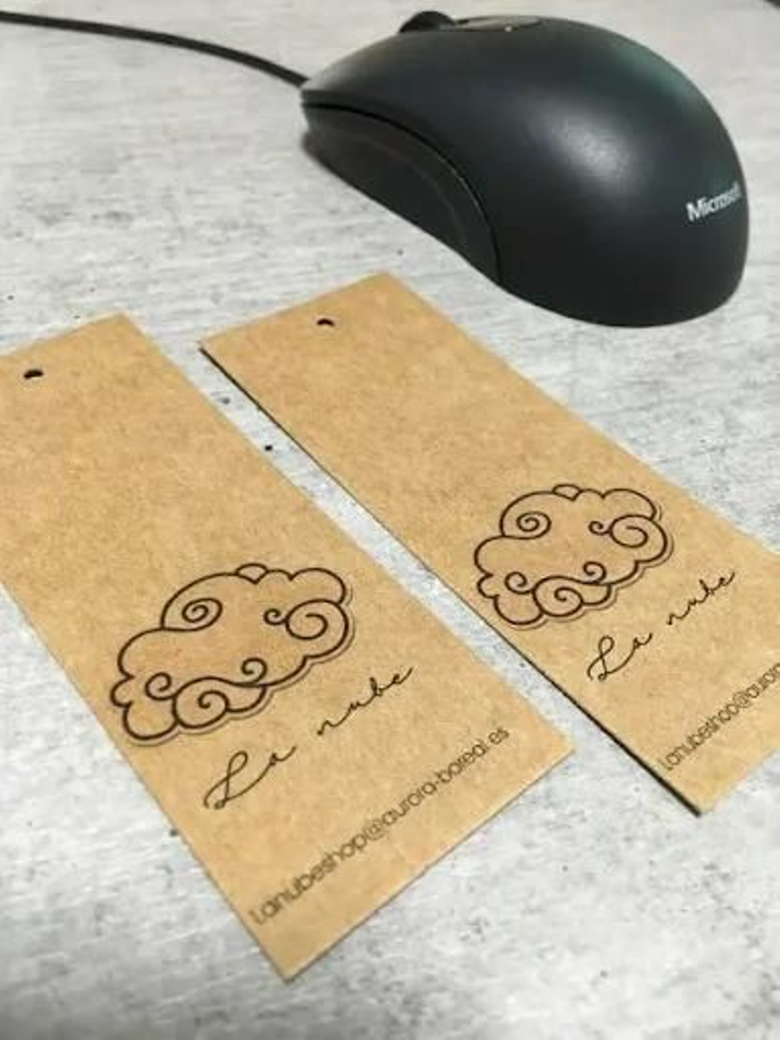 Etiquetas de cartón rectangulares