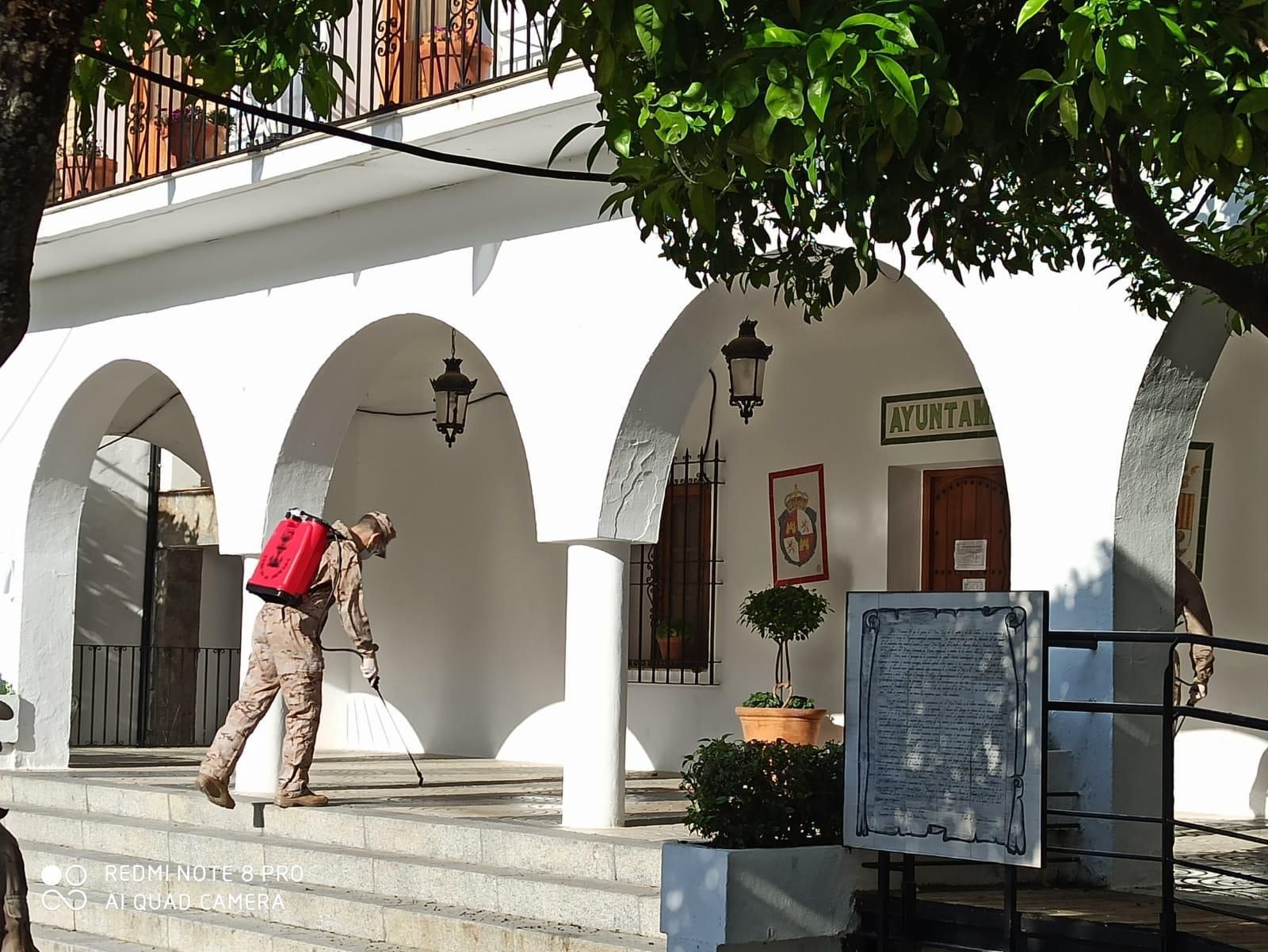 Efectivos de la Infantería de Marina actuando en la Sierra al principio del confinamiento.