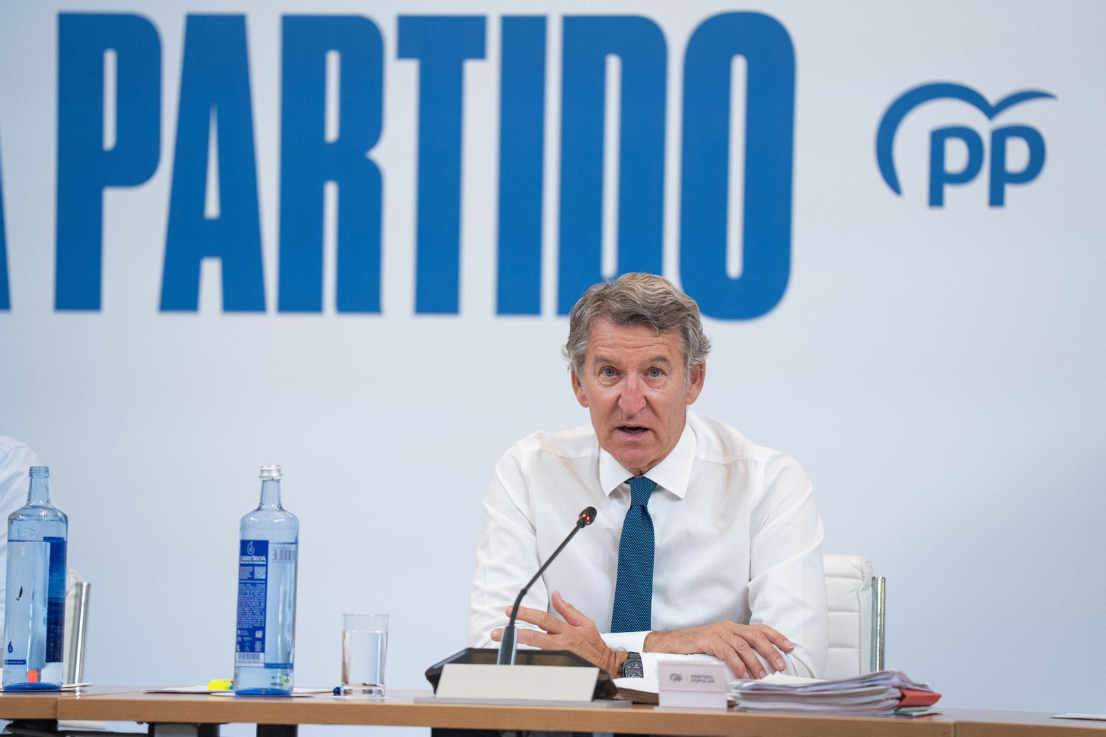 El presidente del PP, Alberto Núñez Feijóo, este lunes.
