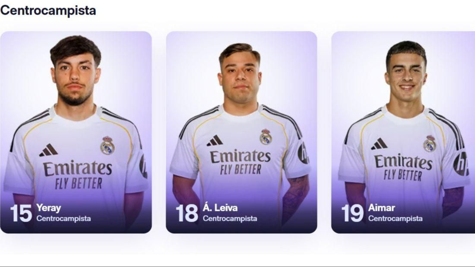 Álvaro Leiva, en la foto oficial de la plantilla del Real Madrid C.