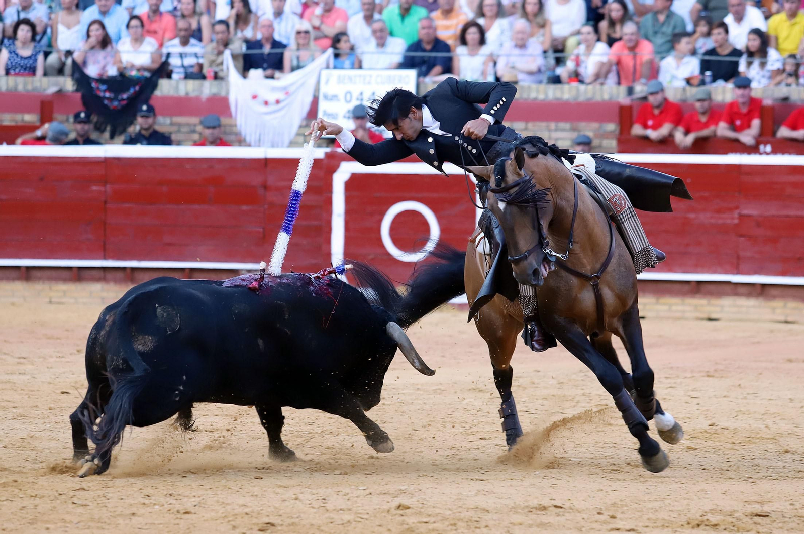 Imágenes de Andrés Romero y Diego Ventura en el rejoneo de la Plaza de Toros La Merced
