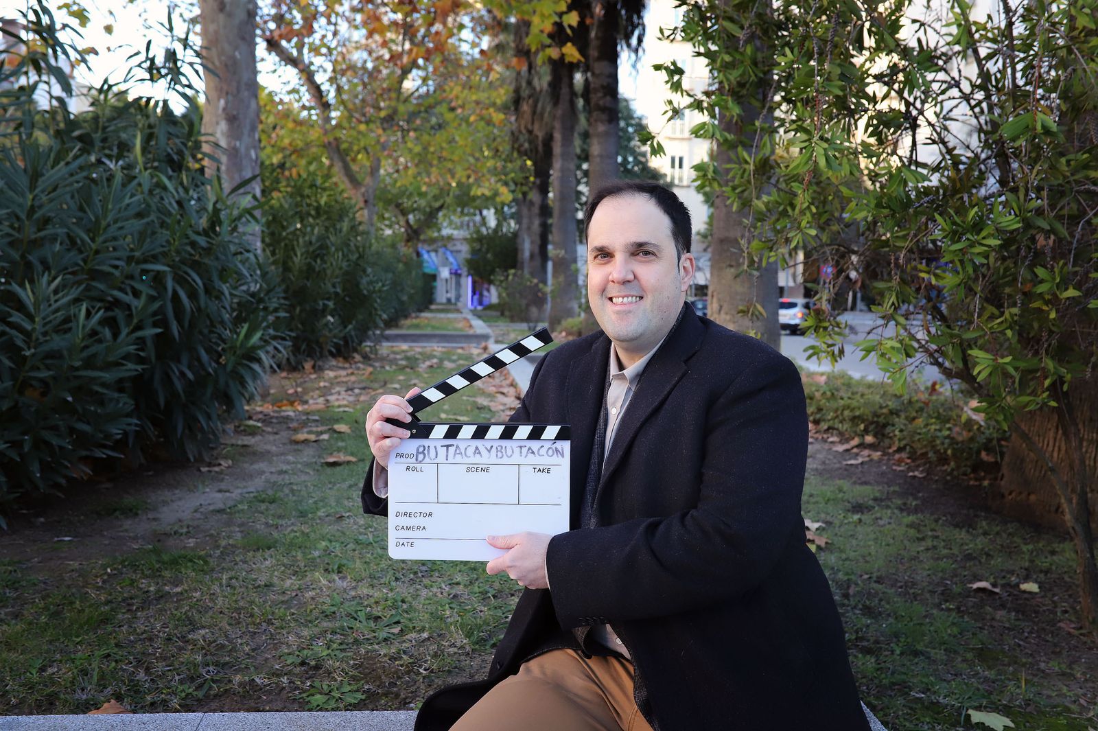 El jerezano Borja García Tejero, con una claqueta.