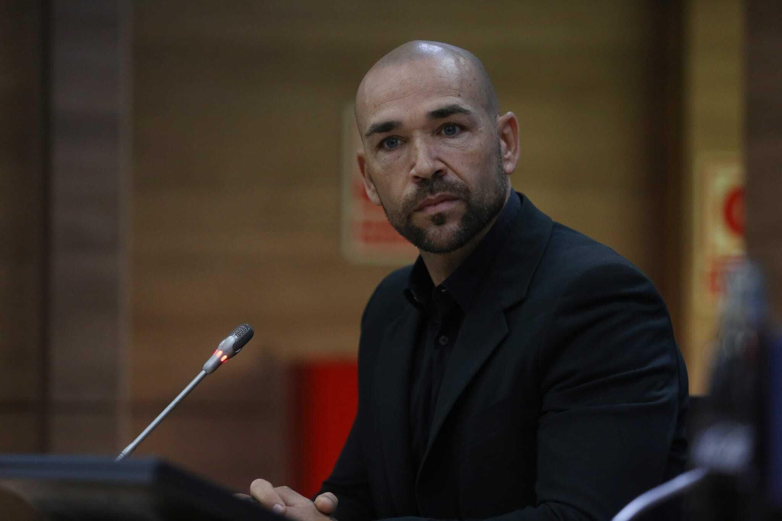 Manolo Gaspar, en la presentación de Natxo González con el Málaga CF
