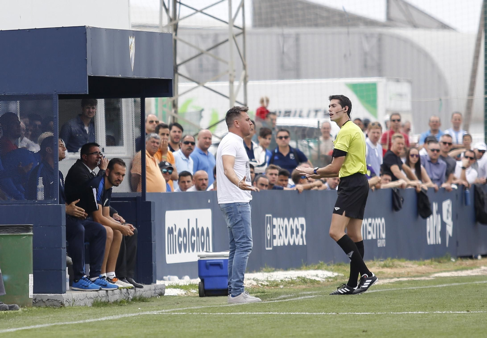 Manel Ruano, durante el partido de ida ante la Segoviana.