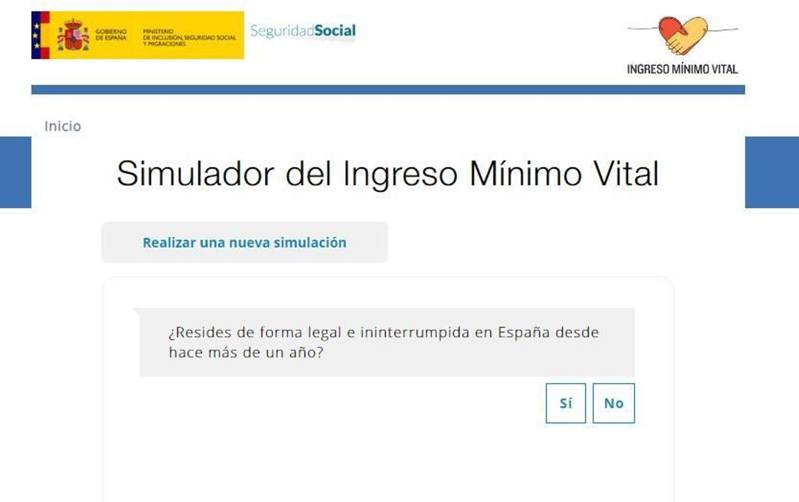 El simulador del Ingreso Mínimo Vital