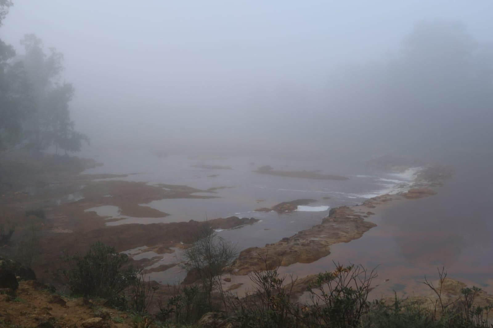 Huelva se tiñe de blanco con la densa niebla de este jueves: espectaculares imágenes de la provincia a primera hora de la mañana