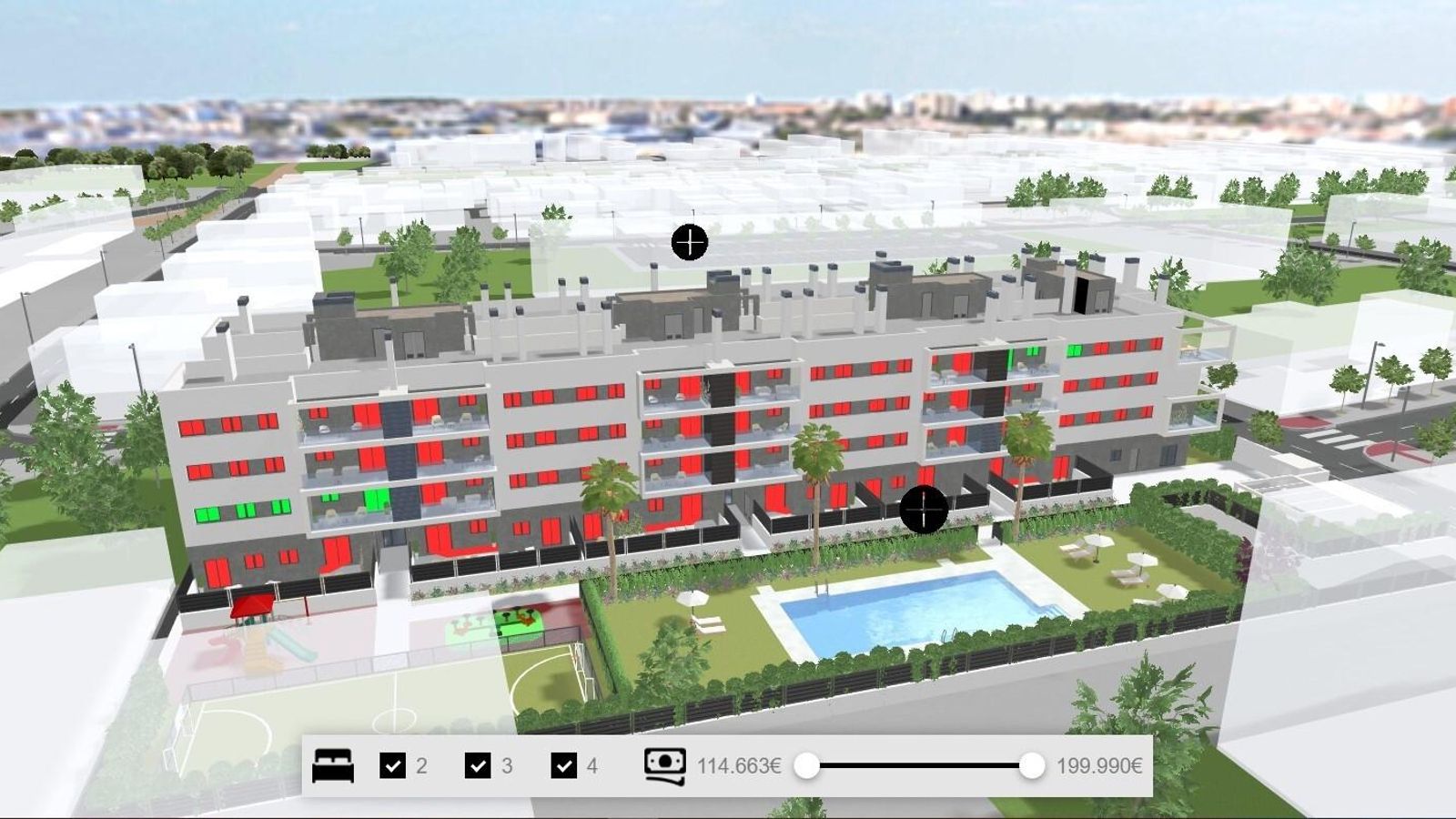 Realidad virtual de la promoción de Plaza Norte.