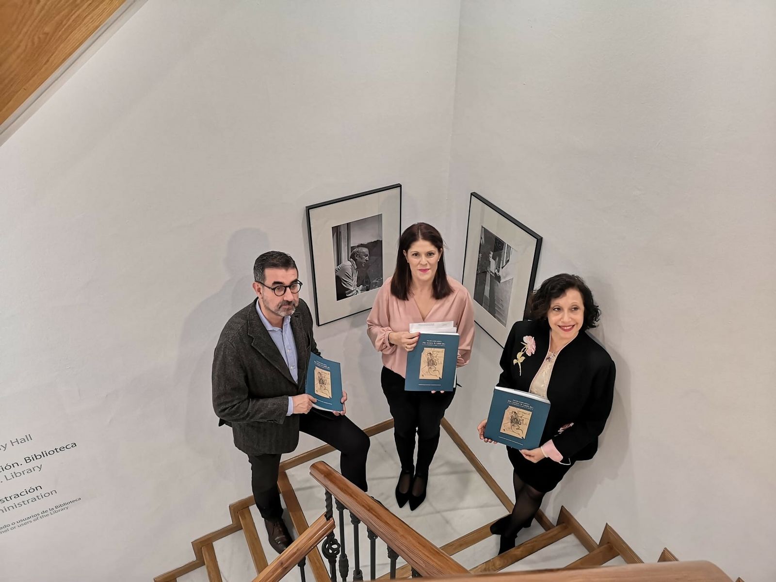 Luna, Losada y Antacli, este miércoles, en la Fundación Picasso Casa Natal.