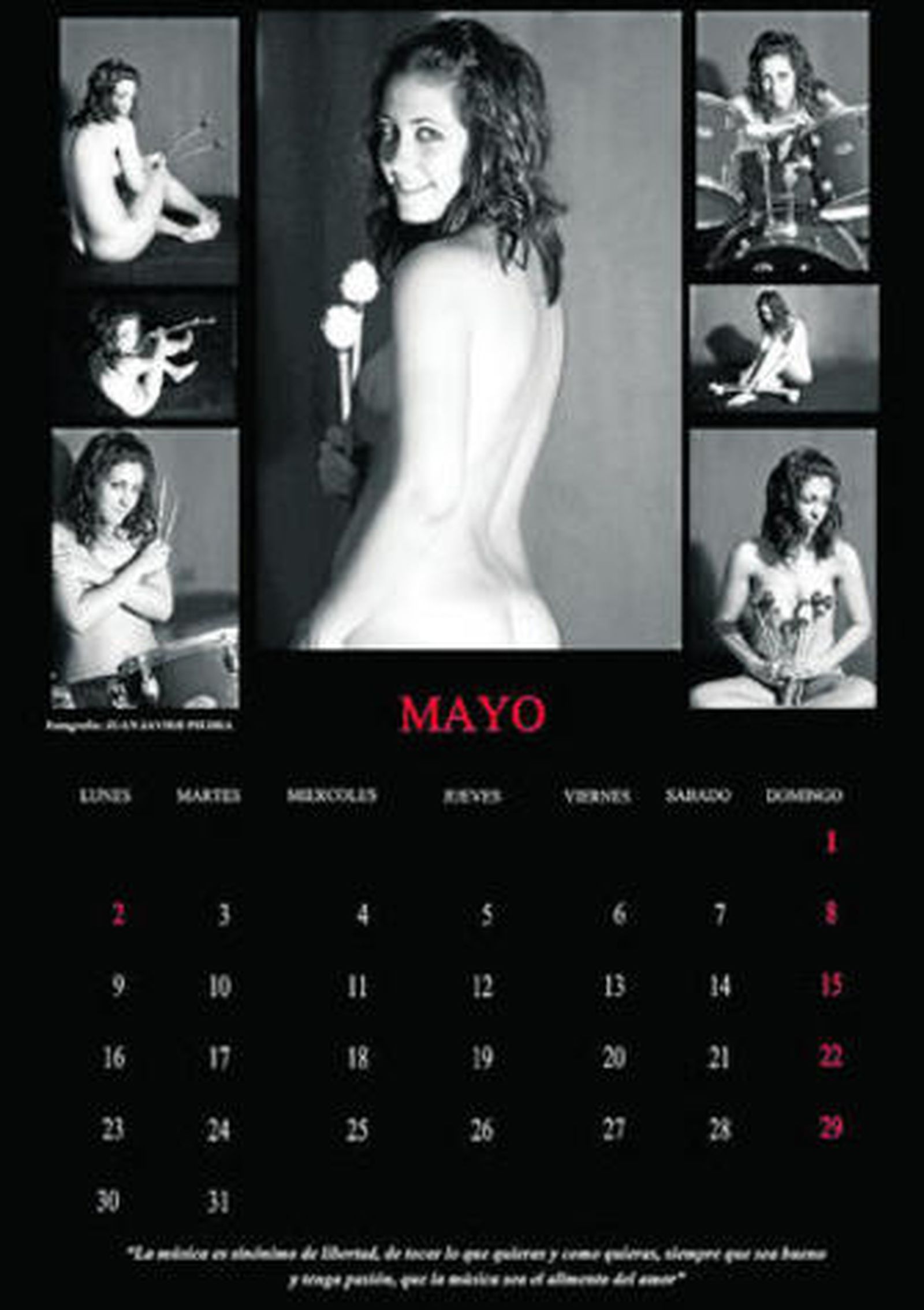 Músicos de la Banda de La Cañada posan desnudos para un calendario