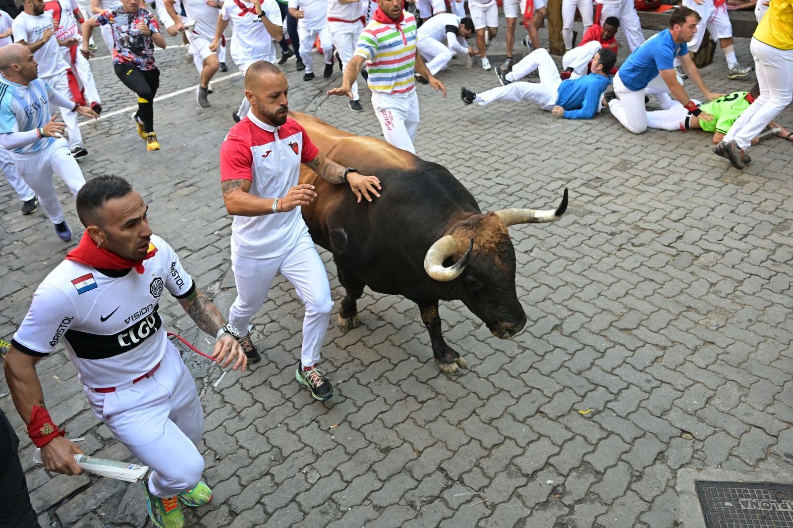 Cuarto encierro de los sanfermines con toros de Fuente Ymbro