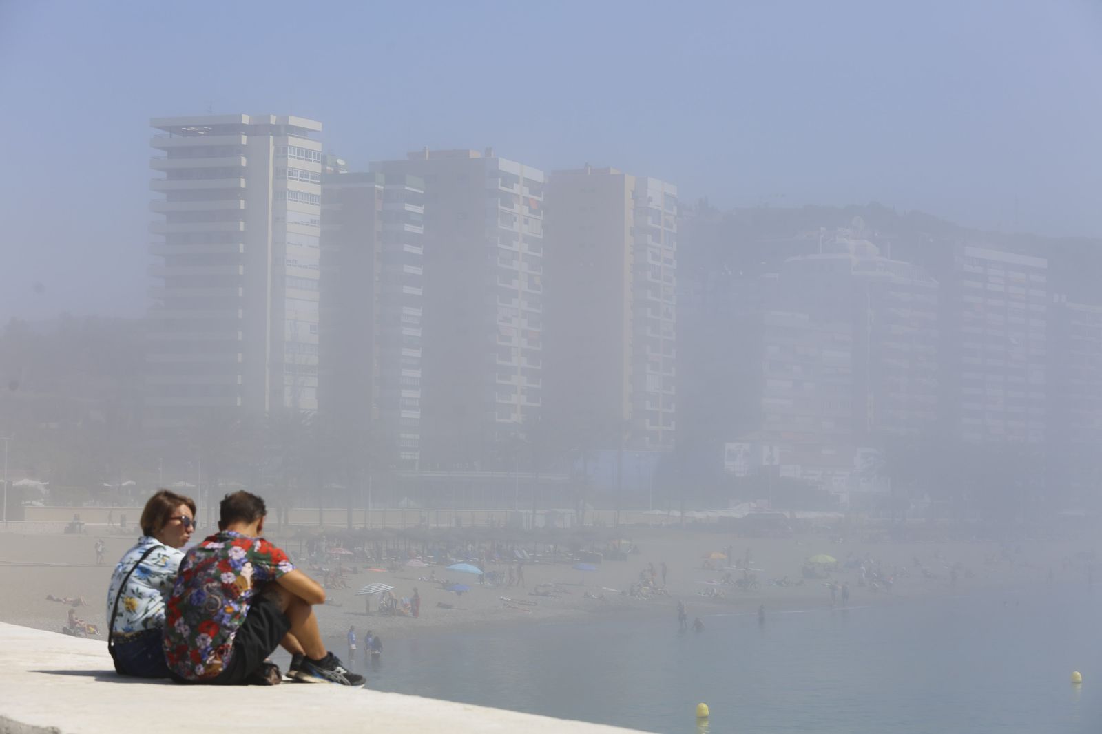 Episodio de calima en Málaga el verano pasado.