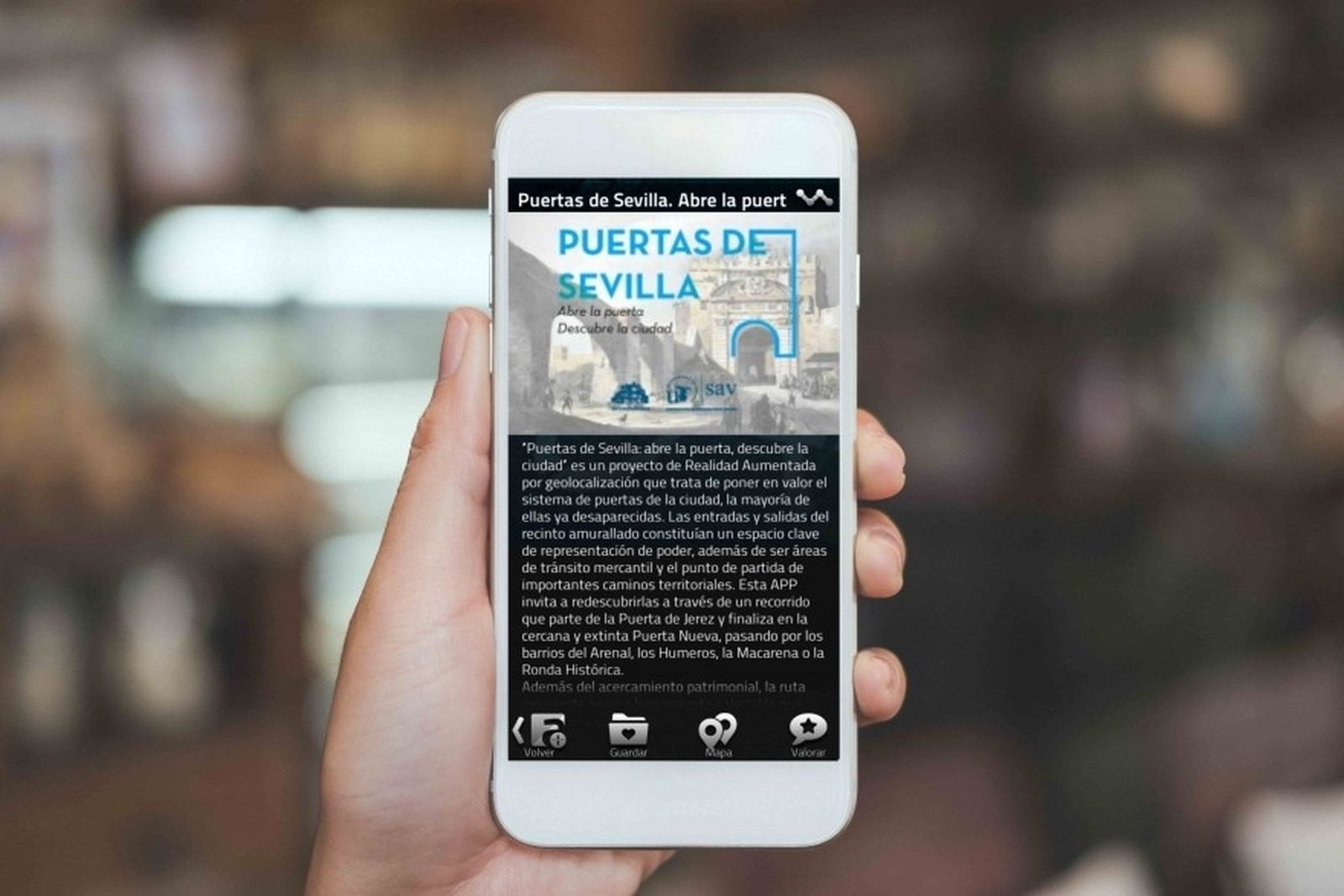 Visionado de la aplicación desde la pantalla de un móvil.