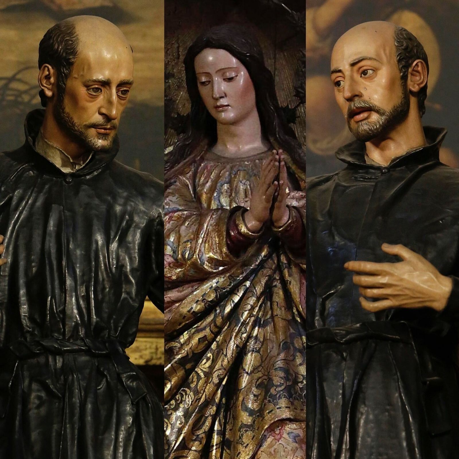 San Francisco de Borja, la Inmaculada Concepción y San Ignacio de Loyola.