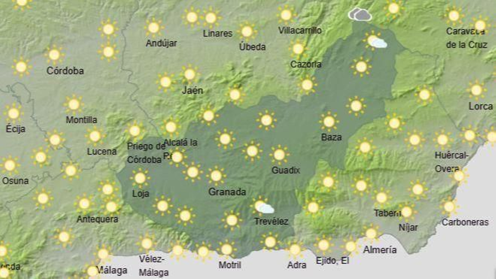 El Tiempo en Granada el 31 de julio de 2025