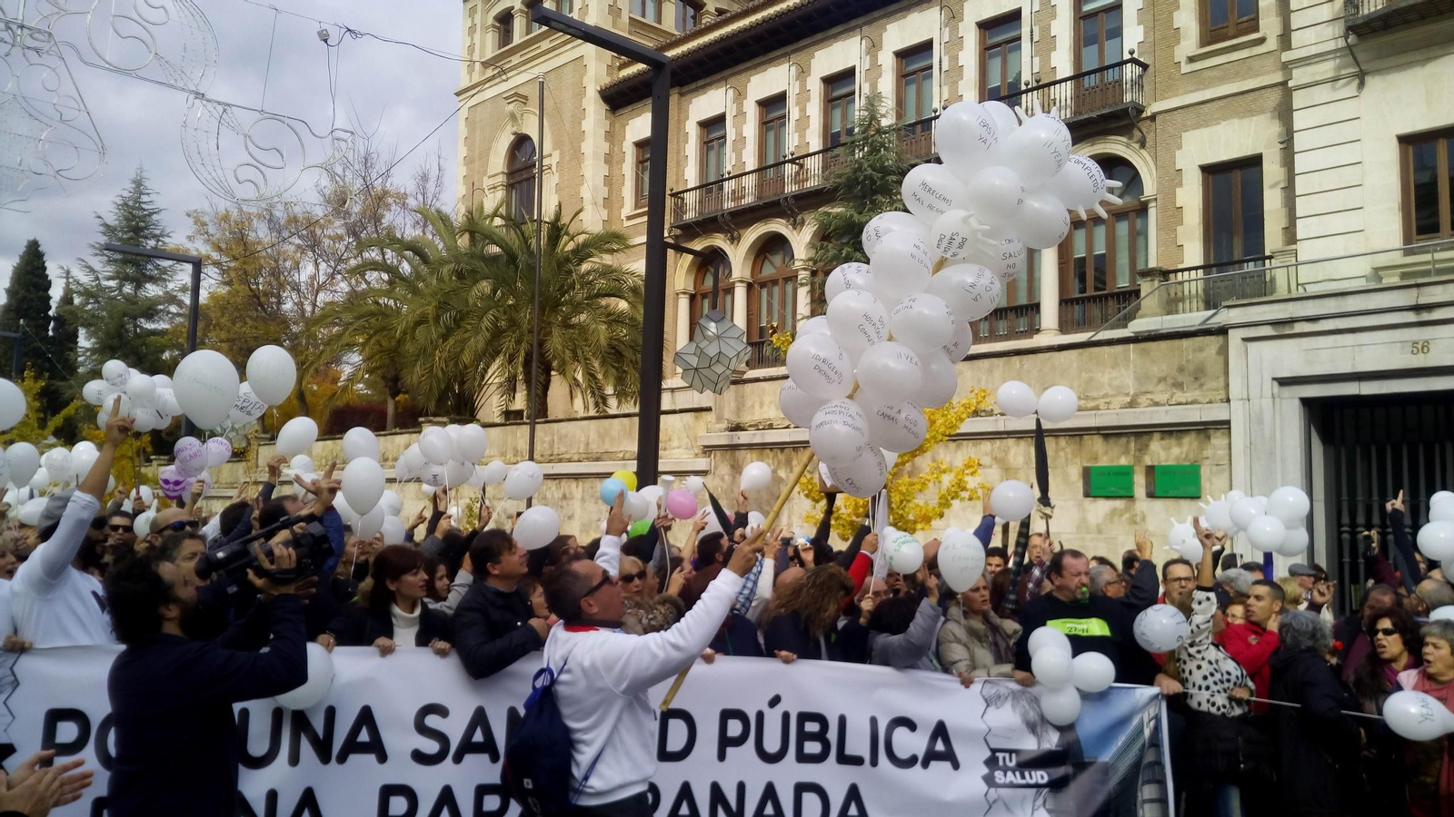 Manifestación contra la fusión hospitalaria