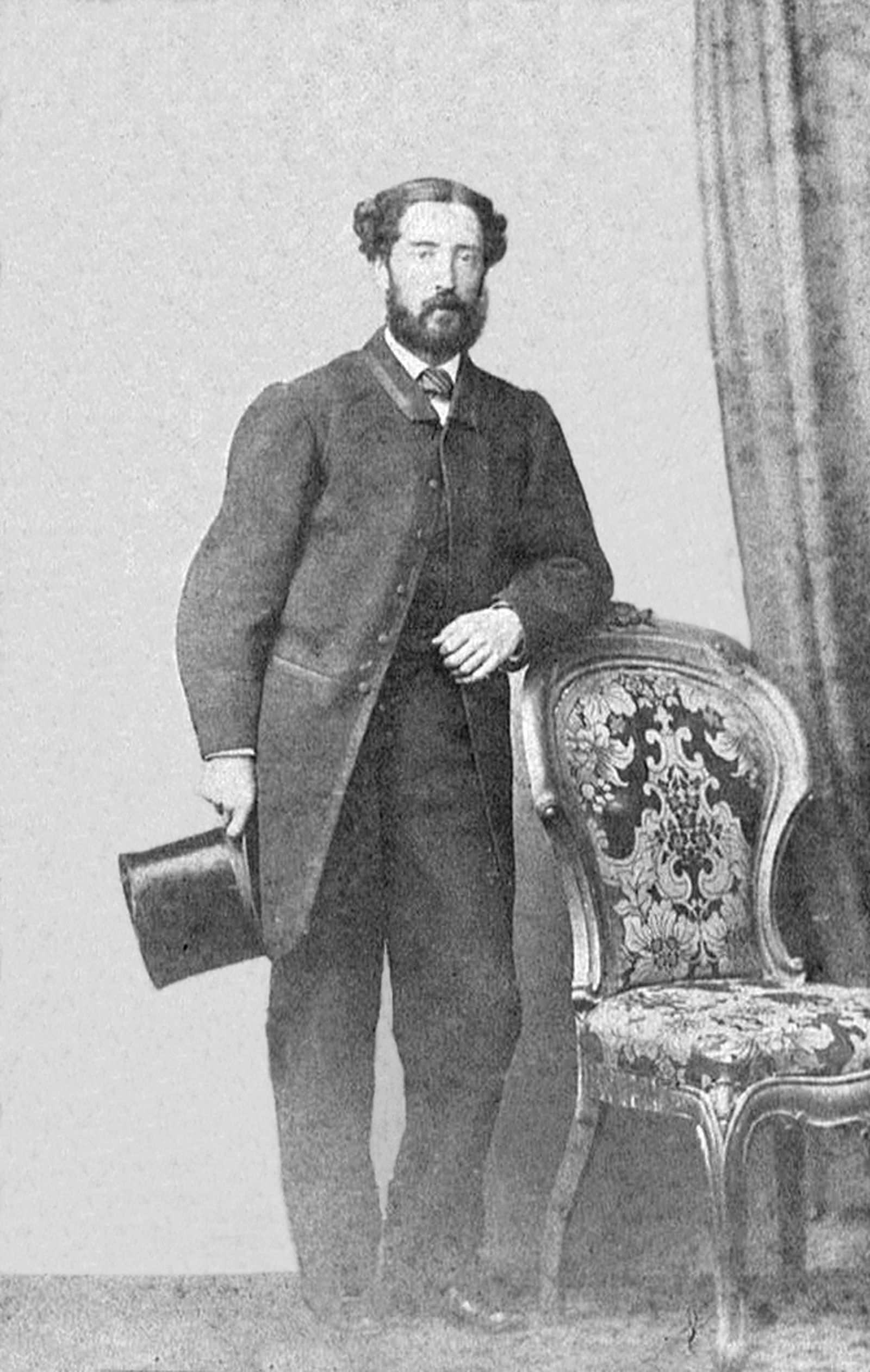 Detalle de Retrato de caballero. R. Andrey. Cádiz, hacia 1860.