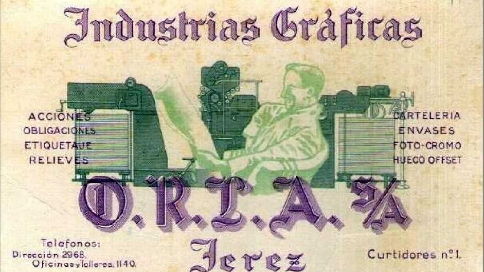 5.-Publicidad de Industrias gráficas O.R.L.A., calle Curtidores. 5.-Publicidad de Industrias gráficas O.R.L.A., calle Curtidores.