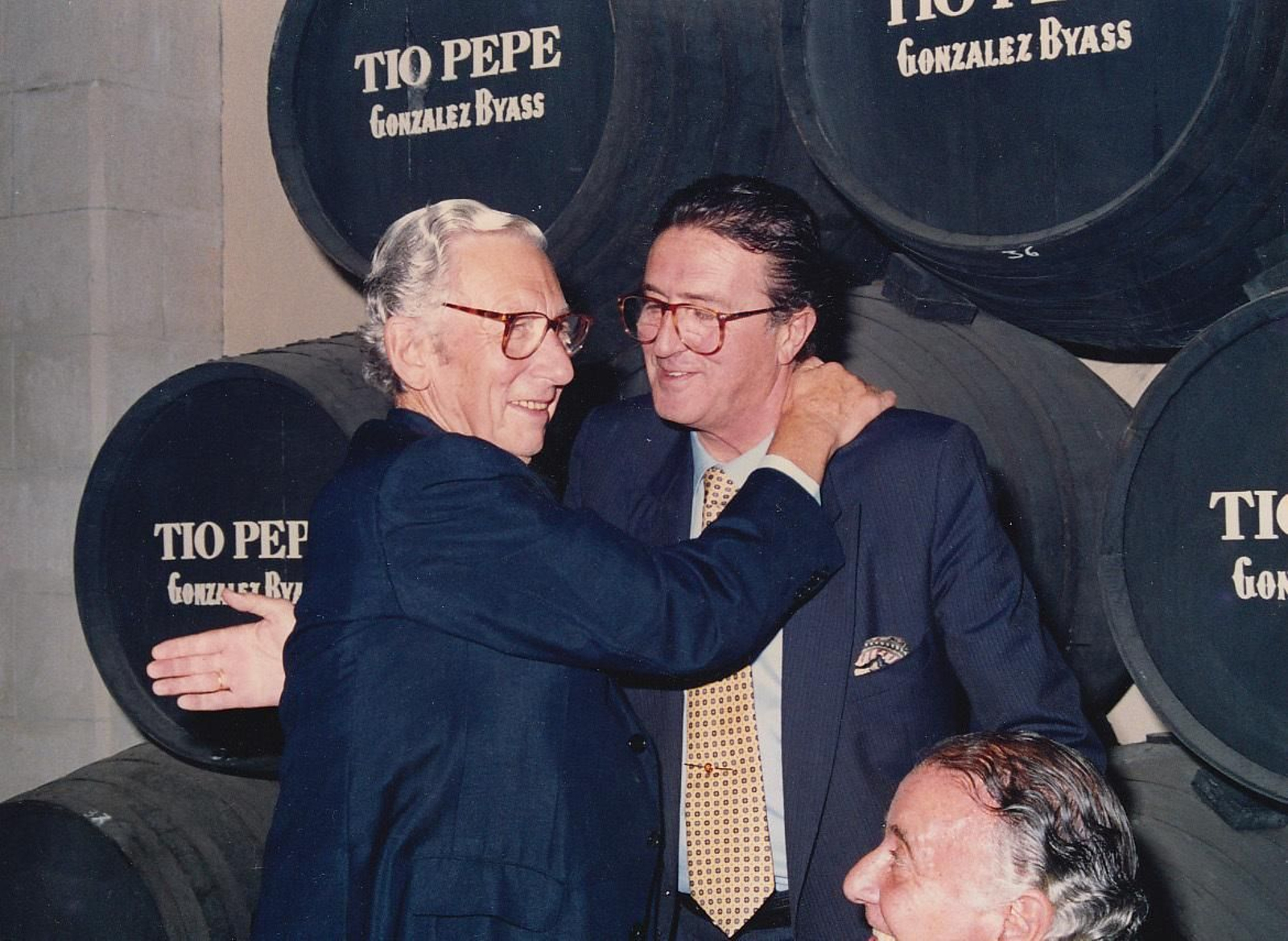 Carlos González y Francisco Valencia durante un acto en González Byass.