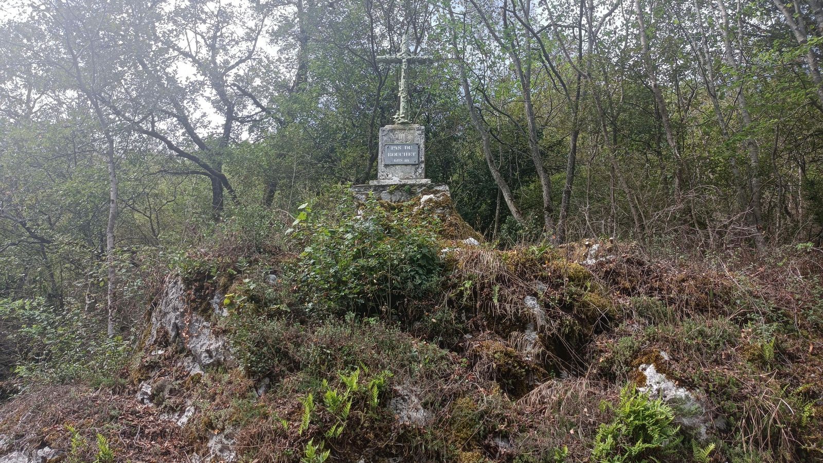 Esta cruz marca el alto del Paso de Bouchet.