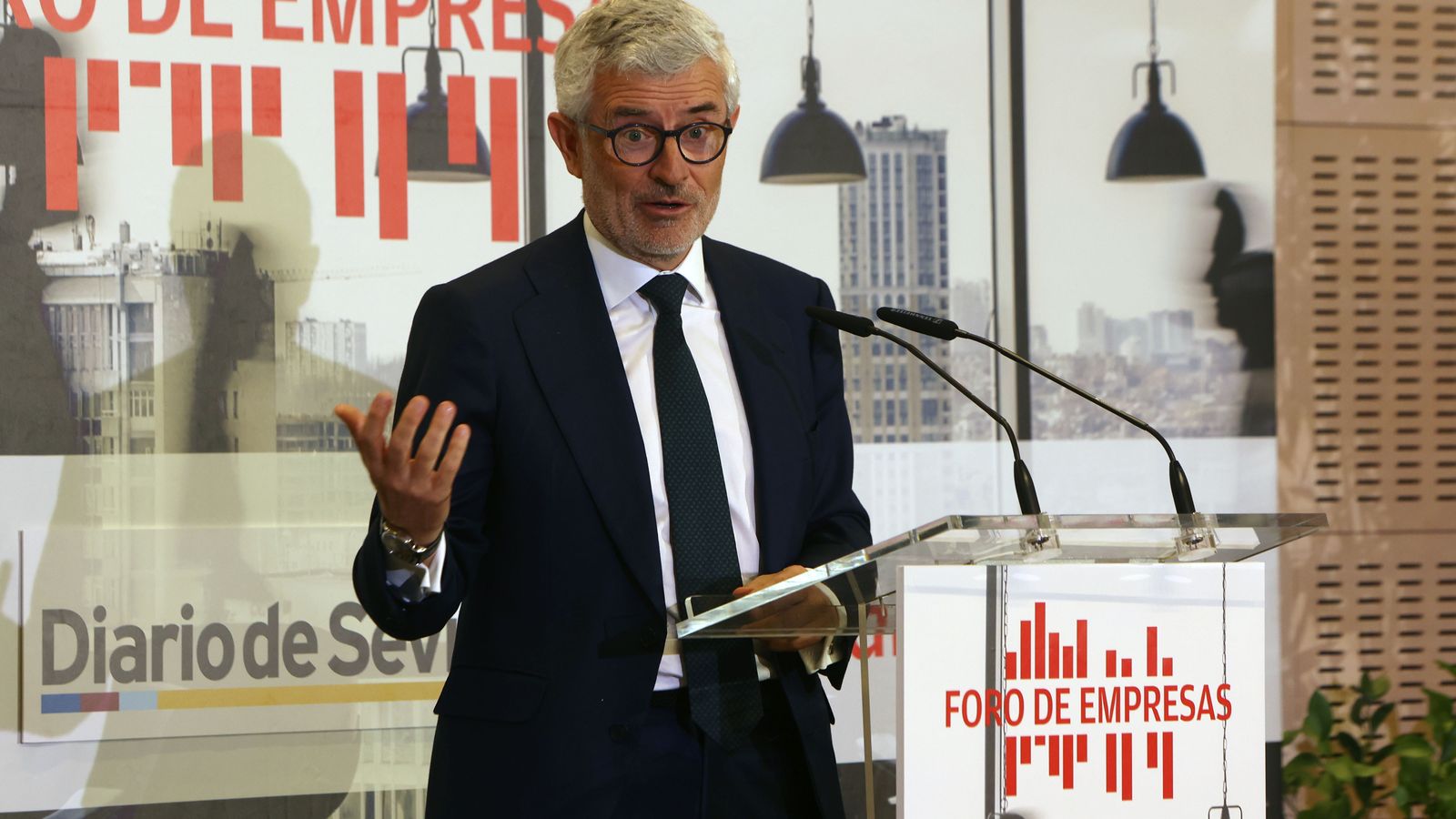 Ángel Rivera, durante su intervención en el Foro de Empresas Santander.