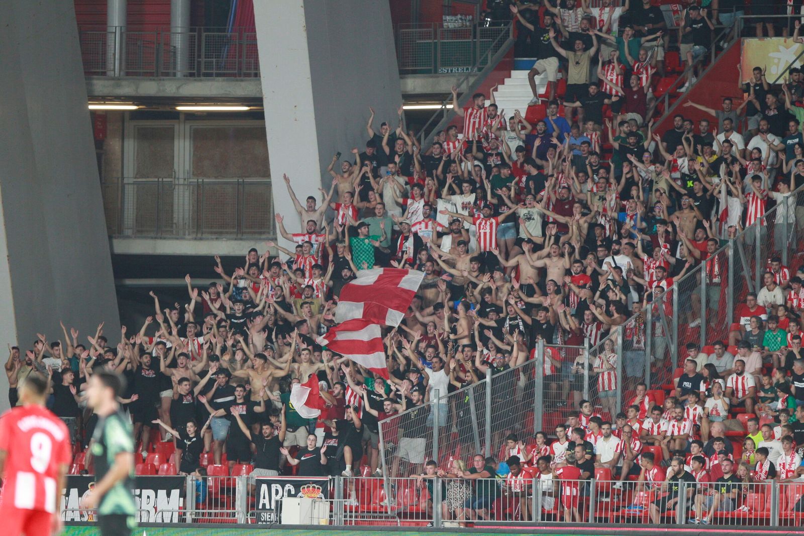Grada Joven, durante el último partido del Almería frente al Sporting de Gijón.