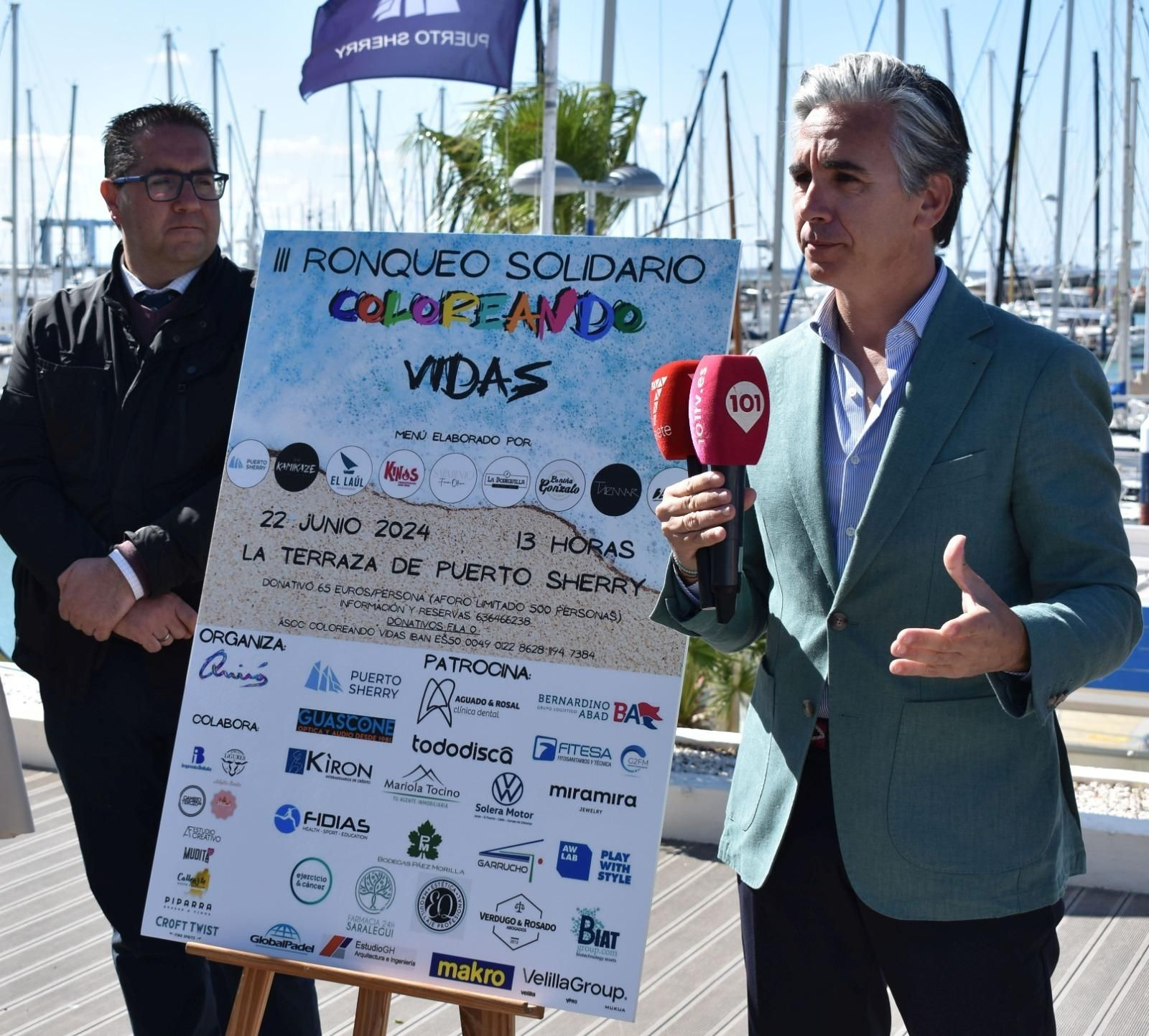 El jerezano Fernando Quirós presenta en el Hotel Puerto Sherry el III Ronqueo Solidario Coloreando Vidas.