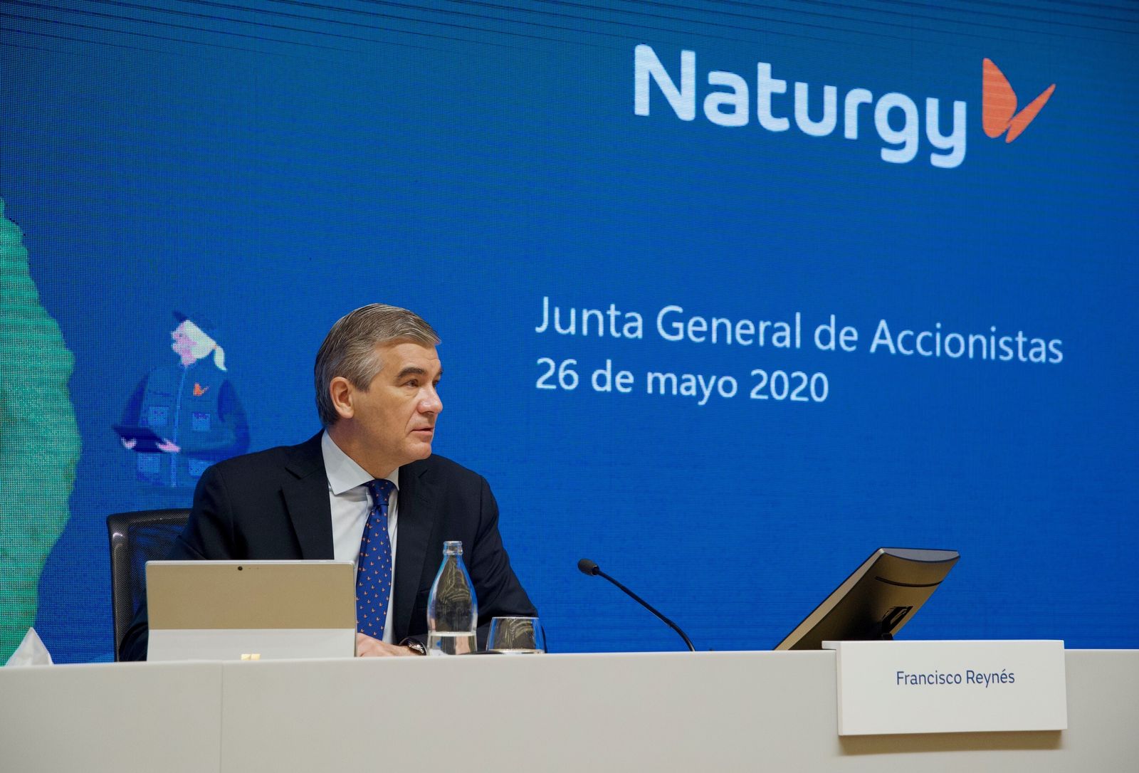 Francisco Reynés, presidente de Naturgy, durante la junta general de accionistas de 2020.