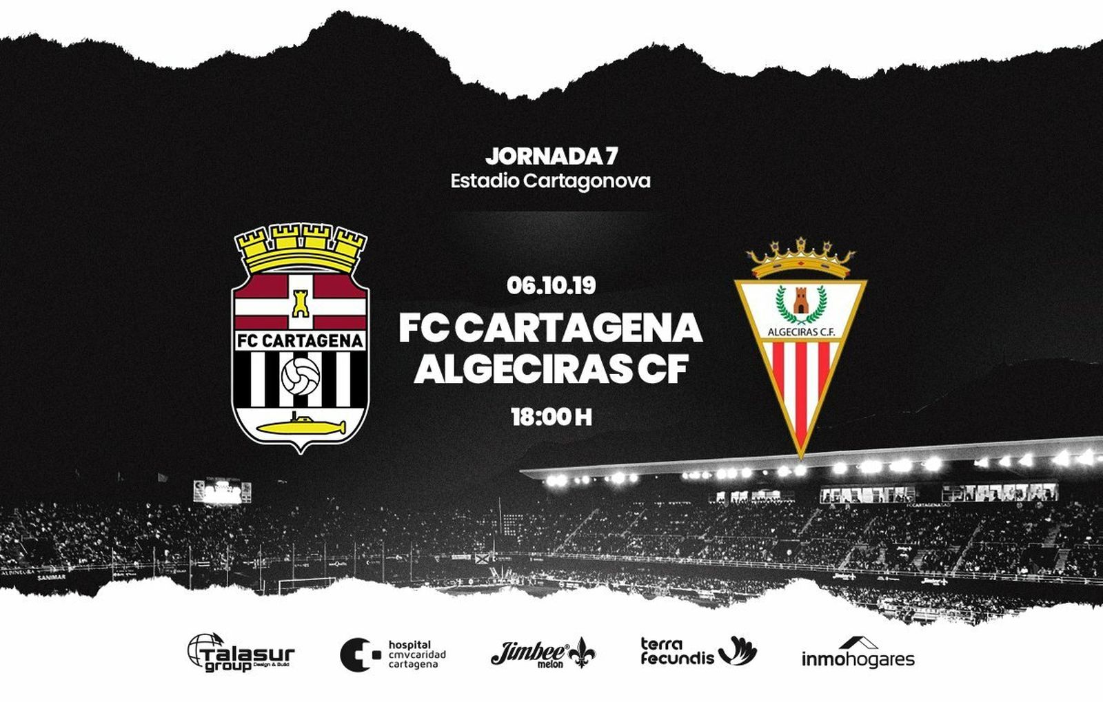 El anuncio del Cartagena para su partido con el Algeciras.