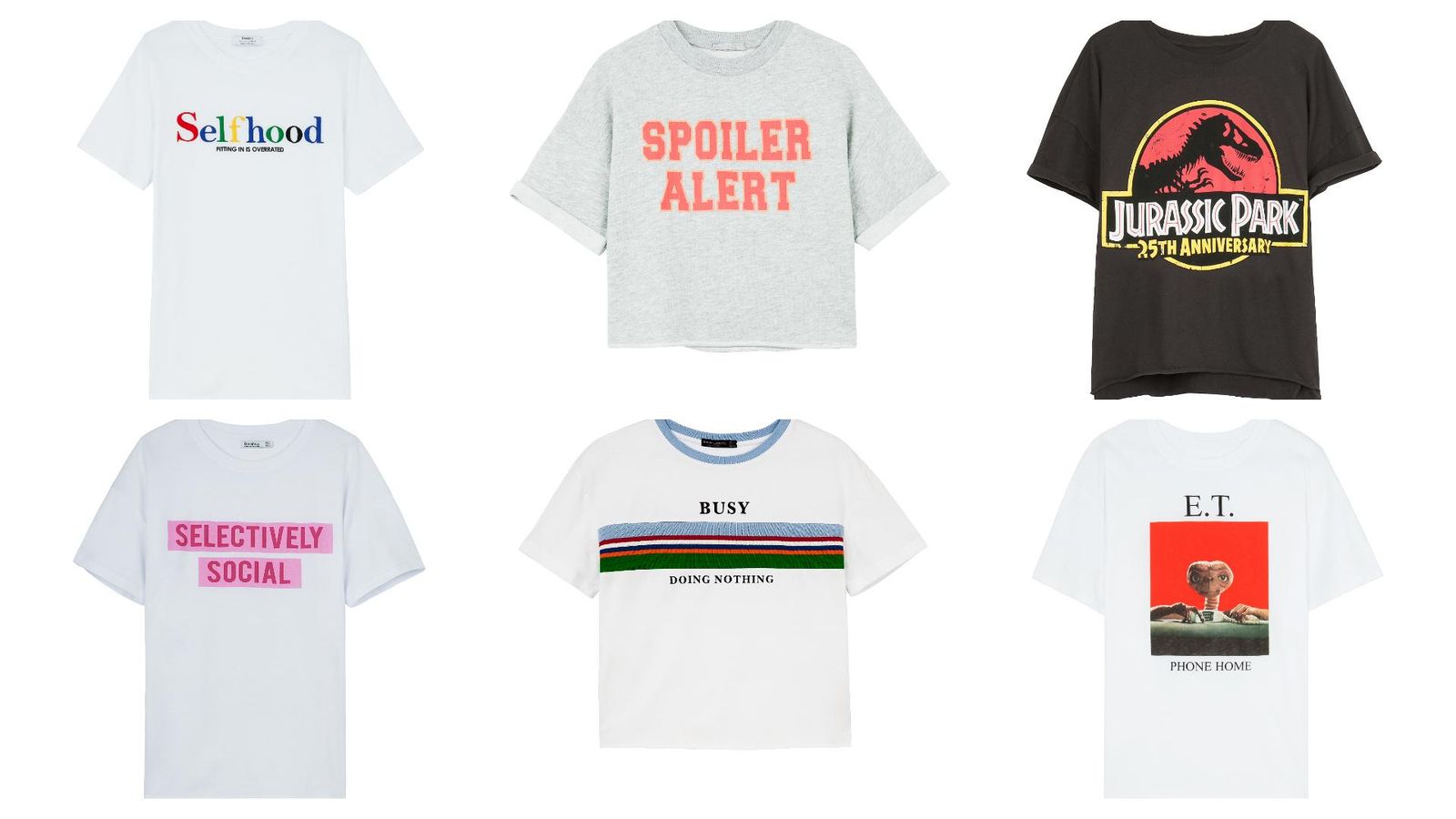 Camisetas con mensaje de Bershka