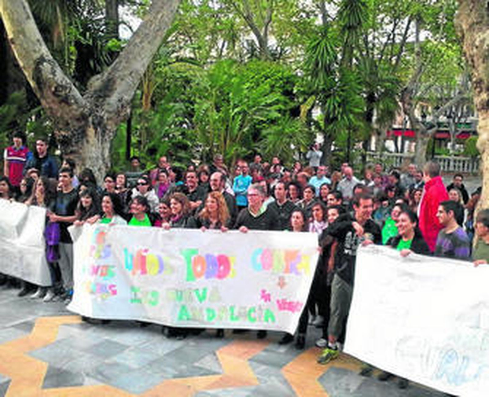 La concentración, ayer, en Marbella.