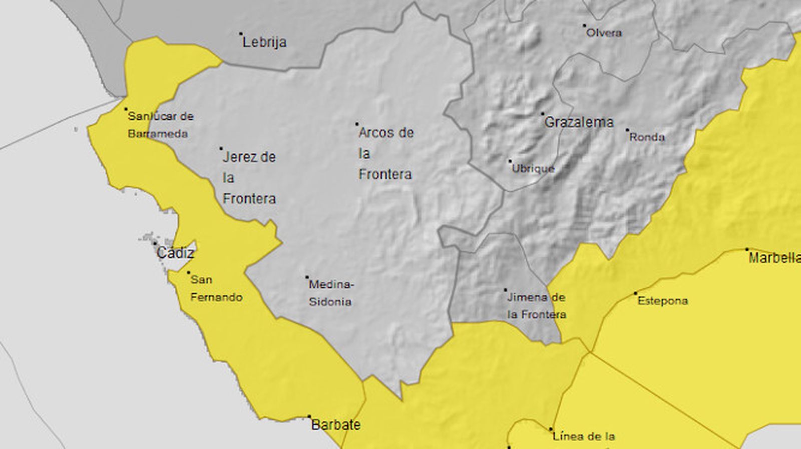 Estado de los avisos activos en la provincia.
