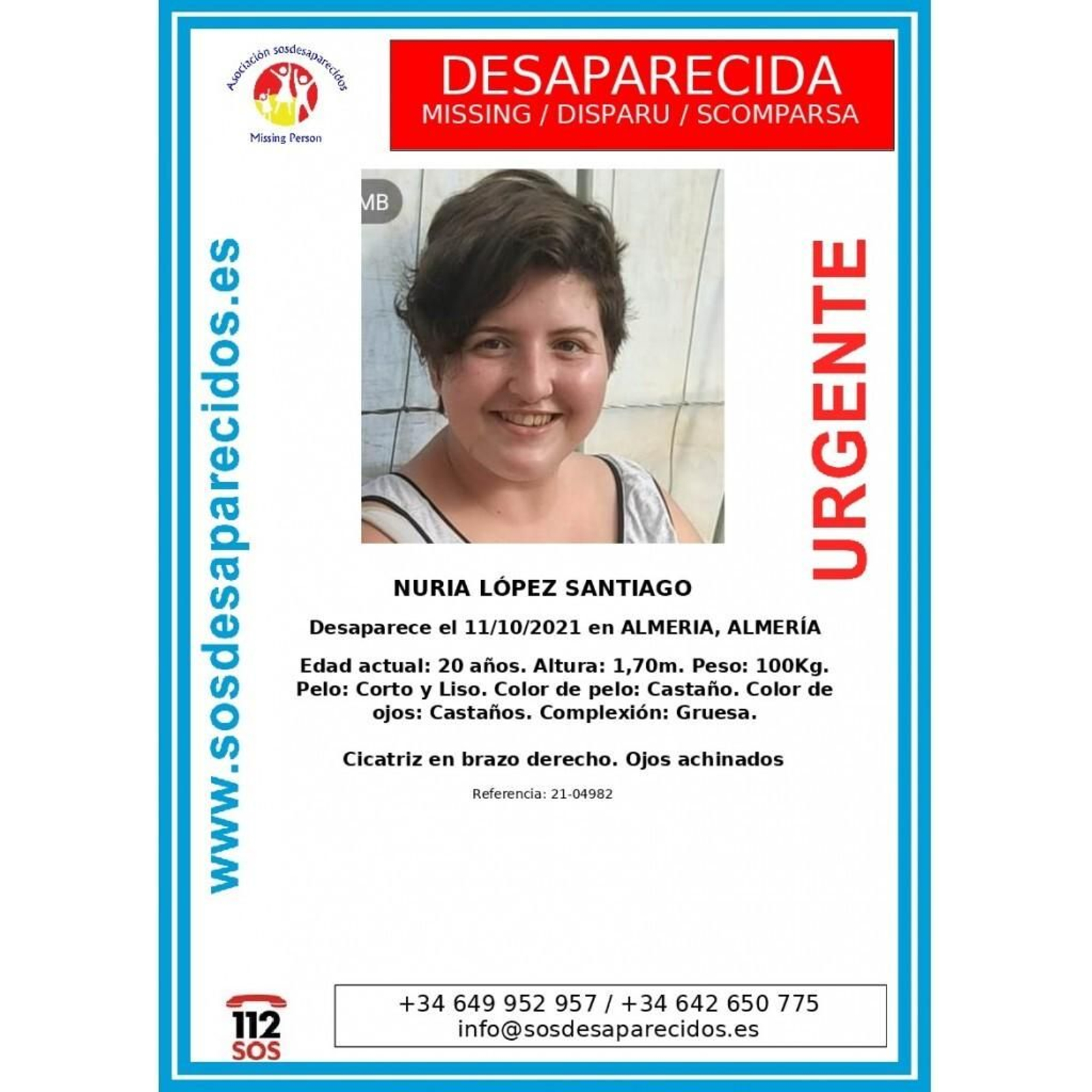 Buscan a una joven de 21 años desaparecida este lunes en Almería