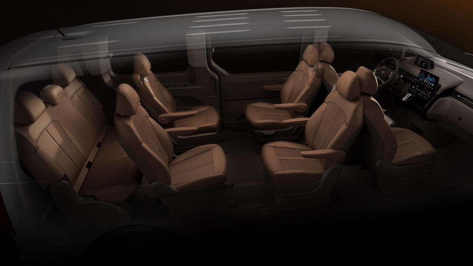 Esta es una de las configuraciones que admitiría este monovolumen, en este caso con nueve plazas.