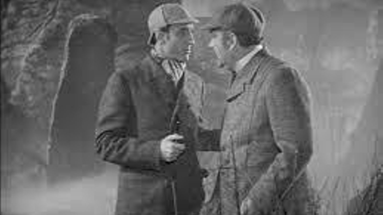 Basil Rathbone (Holmes) y Nigel Bruce (Watson), en una escena de 'El perro de los Baskerville'.