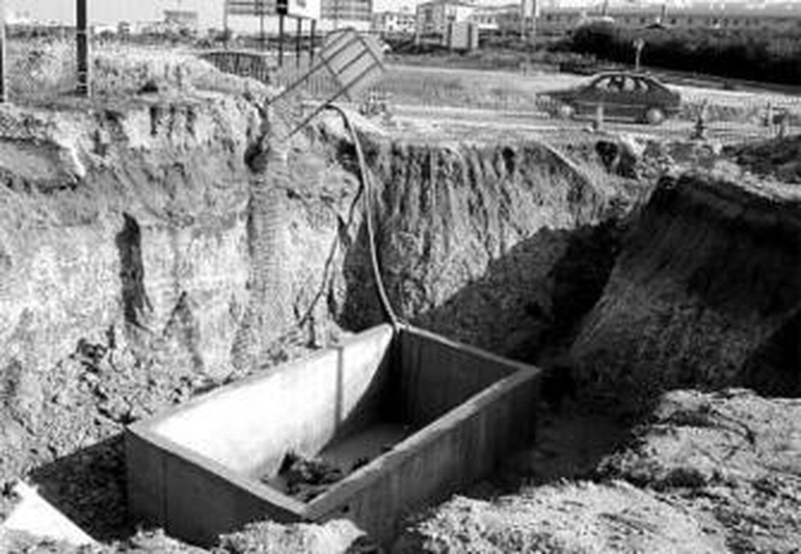 Las obras de saneamiento del Juncal, que resultaron dañadas.