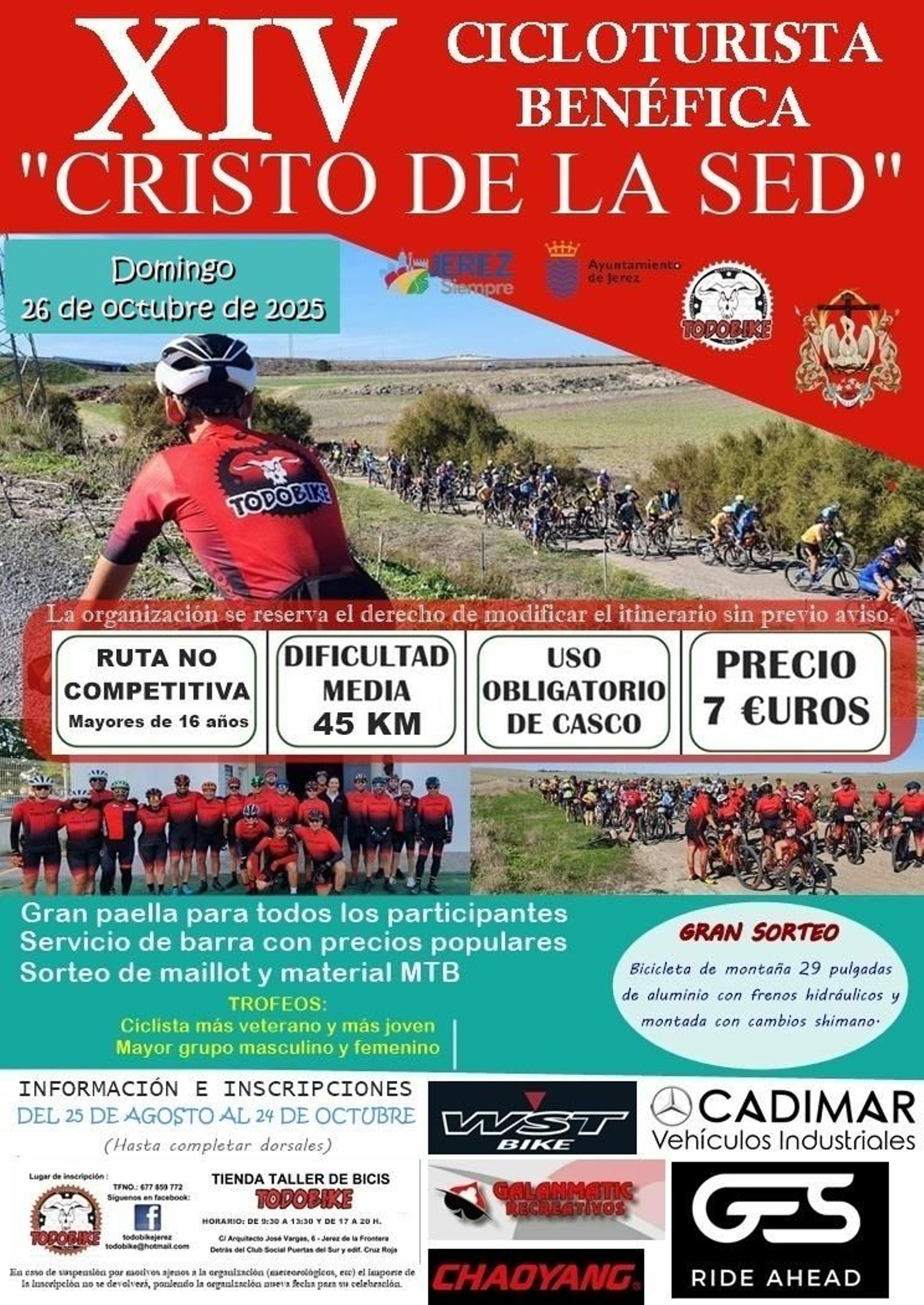 Cartel  de la 'XIV Ruta Cicloturista Benéfica Santísimo Cristo de la Sed'