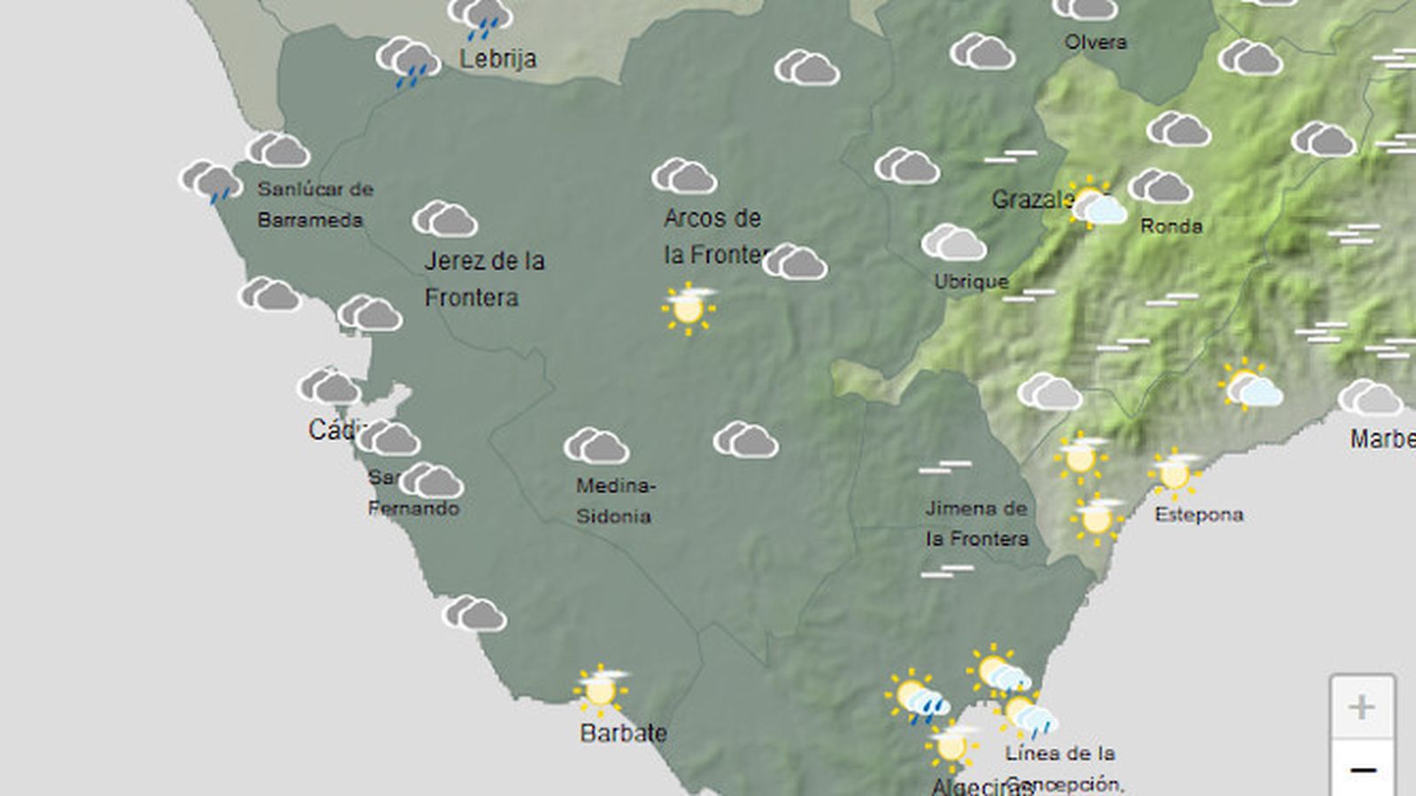 Los cielos nublados será la norma este sábado.