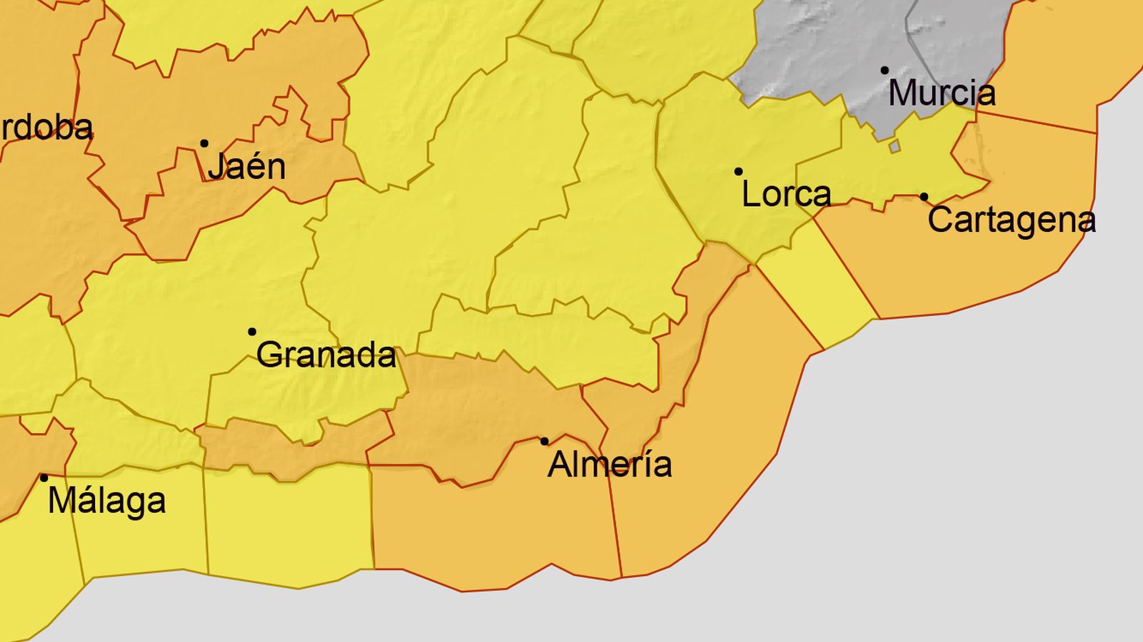 Alerta naranja por vientos en la provincia de Almería para el sábado 7 de febrero.