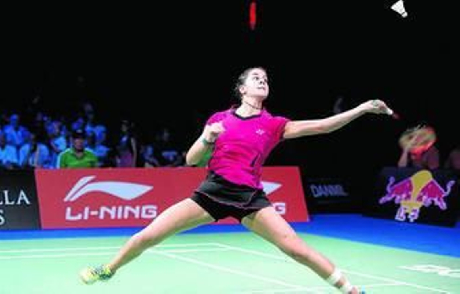 Carolina Marín, durante un partido del Mundial en Dinamarca donde conquistó la medalla de oro.