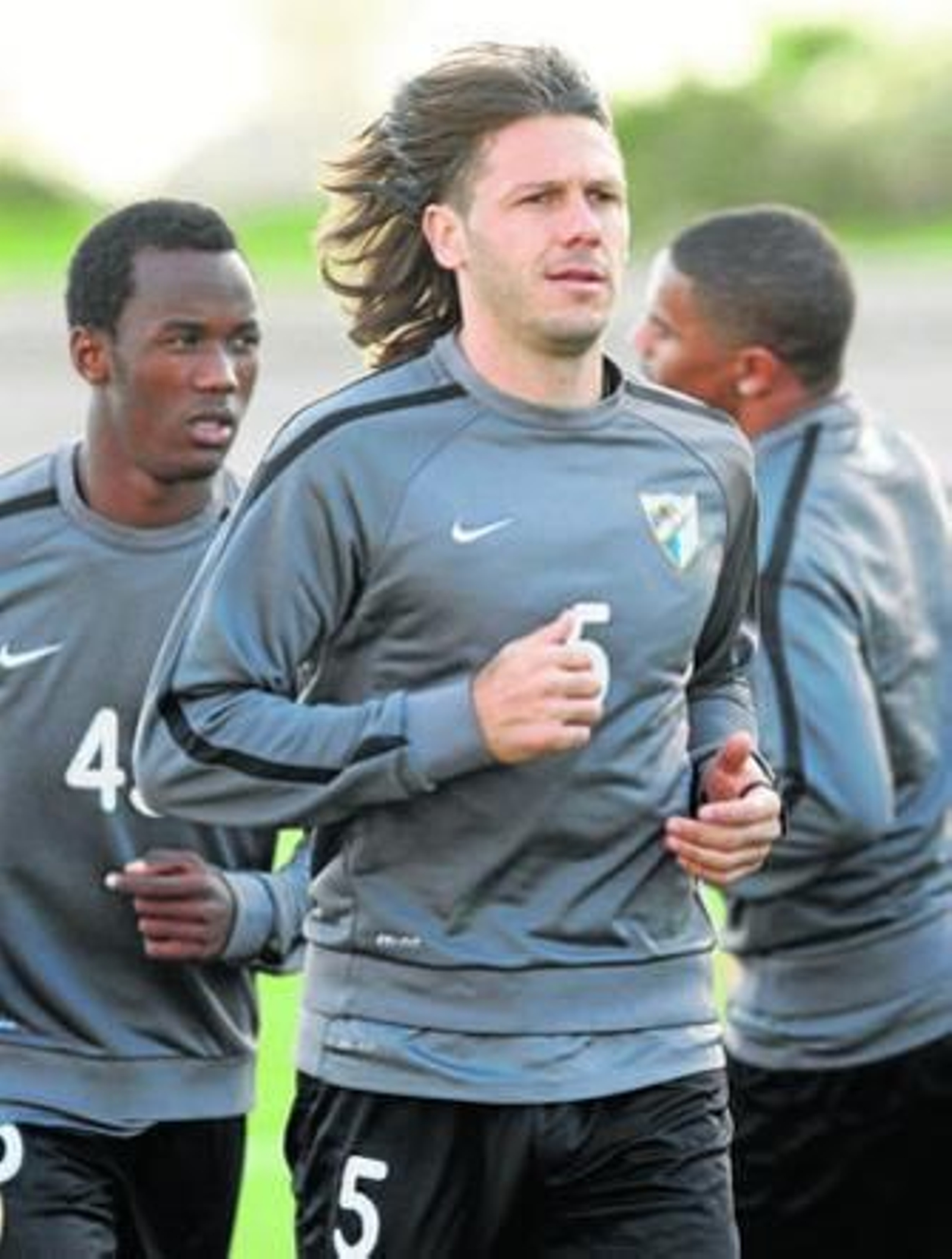 Demichelis, durante el entrenamiento de ayer.