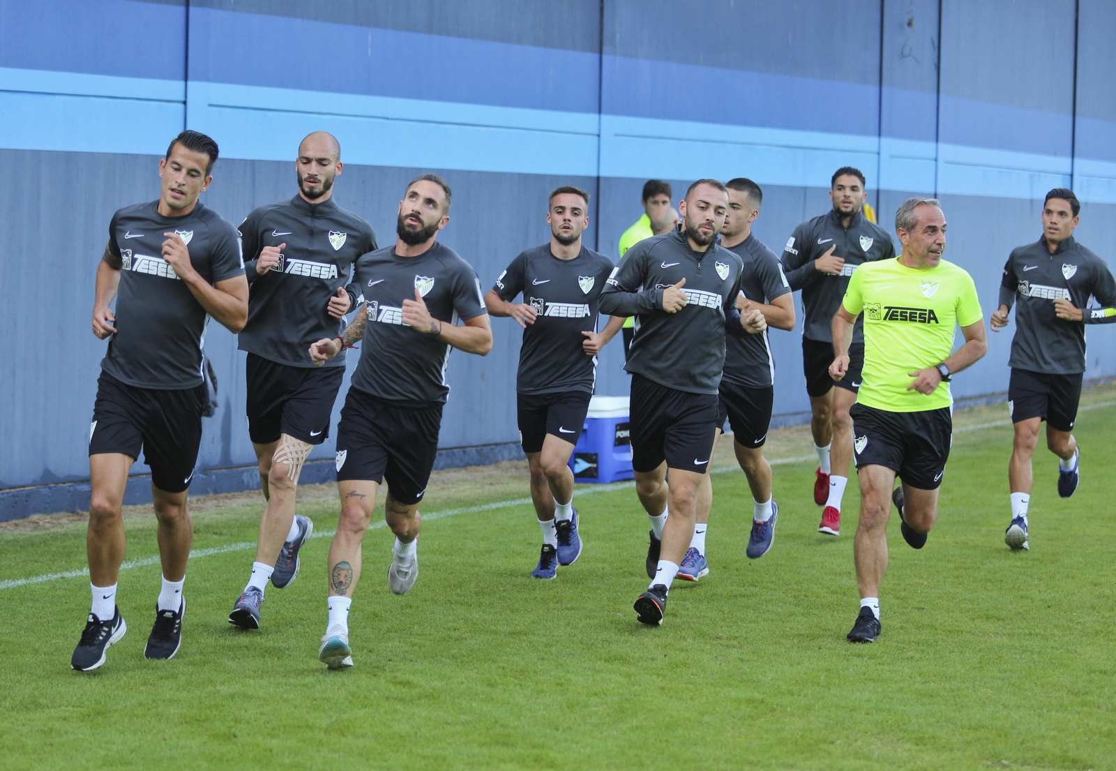 Un entrenamiento del Málaga CF.